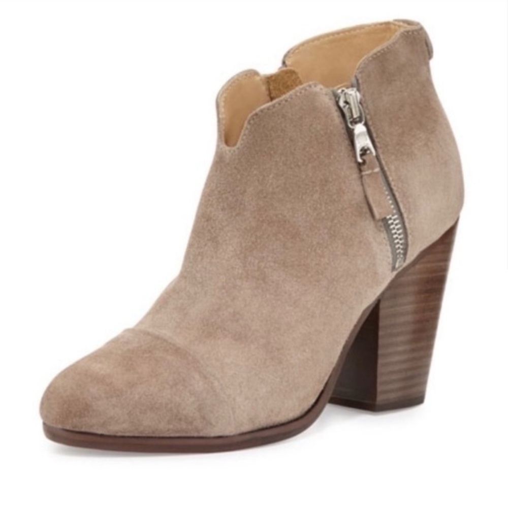 Rag & Bone Margot Taupe Suede Almond Toe Ankle Boots Size EU 37 / US 7